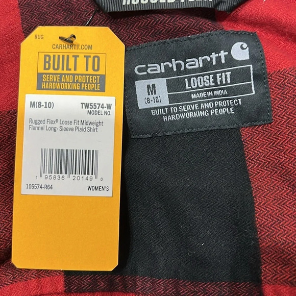 CARHARTT Rugged Flex loose fit, midweight flannel, long sleeve plaid shirt - Picture 9 of 10